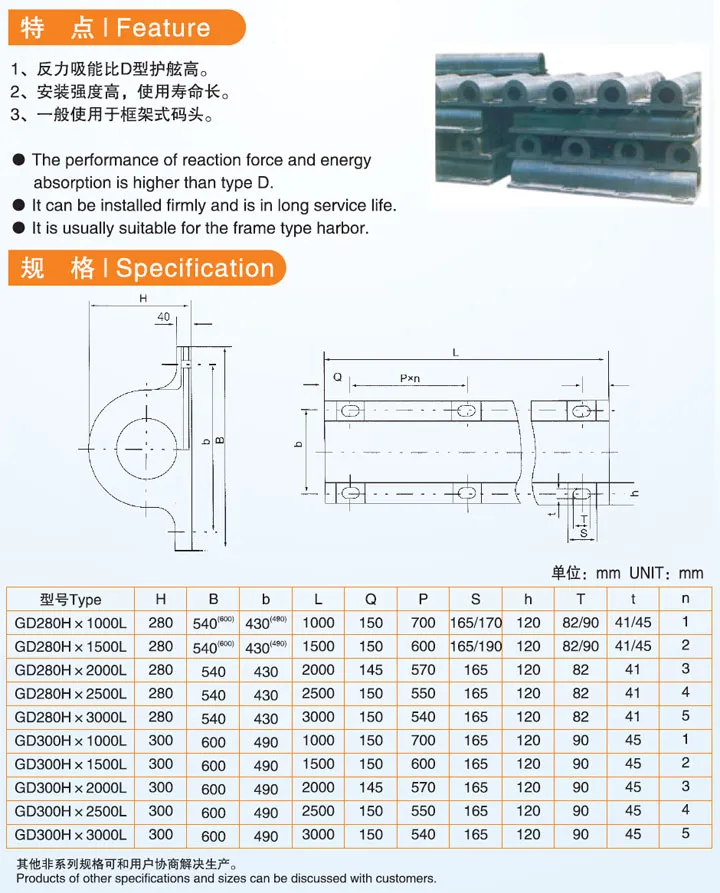 GD型橡胶护舷